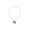 Brown Leopard Bow and Cross Pendant Necklace on Black Cord view 5