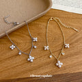 Gold Silver Pearl Flower Charm Chain Bracelets Zircon view 4