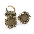 Ornate Oval Ring Bezel Settings in Two Antique Finishes view 3
