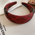 Padded Wool Tweed Headband Beige Red Plaid Brown 4 Styles view 7