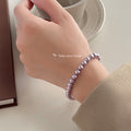 Purple Glass Pearl Bracelets Silver Clasp Four Sizes view 4