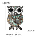 Crystal Owl Brooch In 6 Color Variants For Jackets and Scarves view 10