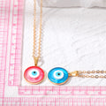 Gold Tone Small Round Resin Evil Eye Pendant Necklaces view 5
