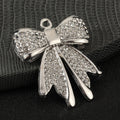Rhinestone Bow Charm Pendant Two Metal Tones Five Colors view 9