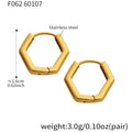 Stainless Steel Geometric Hexagon Huggie Hoop Earrings view 7