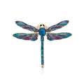 Jeweled Dragonfly Brooch in Blue and Green Enamel Jacket and Scarf Accessory view 1