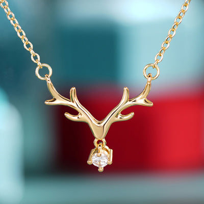 Image 5 showing antler crystal pendant necklace