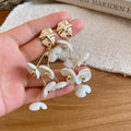 Acrylic Flower Vine Drop Stud Earrings in Eight Colors view 6