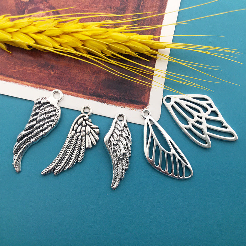 Antique Silver Zinc Alloy Dragonfly Wing Charm Pendant for DIY Bracelet Necklace Garment Decor