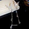 Crystal Butterfly Ear Clips And Rhinestone Tassel Necklace view 4