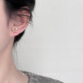 Rose Gold Mini Butterfly Stud Earrings Clear Crystals view 2