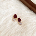 Red Gold-Tone Geometric Heart Enamel Earring Styles view 10