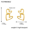 Open Double Heart Link Earrings in Three Metal Finishes view 8