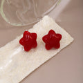 Red Star and Square Stud Earrings in Three Designs view 4