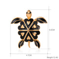 Black Gold Tone Sea Turtle Enamel Metal Brooch Pin view 2