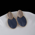 Haze Blue Irregular Oval Gold Tone Dangle Earrings view 4