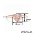Rose Gold Pave Heart MOM Engraved Finger Ring Sizes 6-10 view 4