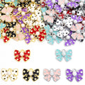 Polka Dot Bow Enamel Metal Jewelry Charms, 12 Colorways view 4