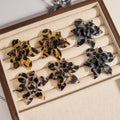 Yellow and Brown Leopard Acrylic Flower Stud Earrings view 2