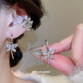 Silver Tone Crystal Floral Earrings and Pendant Necklace Assortment view 1