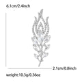 Crystal Feather Brooch in Rose Gold or Silver Tone view 7