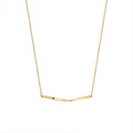 Twisted Smile Bar Pendant Necklace Gold Tone Chain view 5
