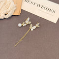 Asymmetric Silver Butterfly Pearl Look Tassel Earrings view 3