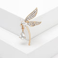 Crystal Dragonfly Brooch in Blue Silver or Clear Gold view 7