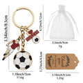 Soccer Player Multi Charm Keychain Gold Ring Enamel view 2