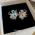 Silver Open Floral Bouquet Ring Oval Center Stone Two Colors view 2