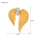 Gold Tone Angel Wing Crystal Metal Brooch Pin for Jackets and Lapels view 2