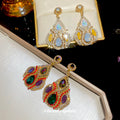 Multicolor Crystal Teardrop Statement Stud Earrings view 2