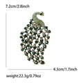 Crystal Peacock Brooch In 6 Color Variants For Jackets and Scarves view 4