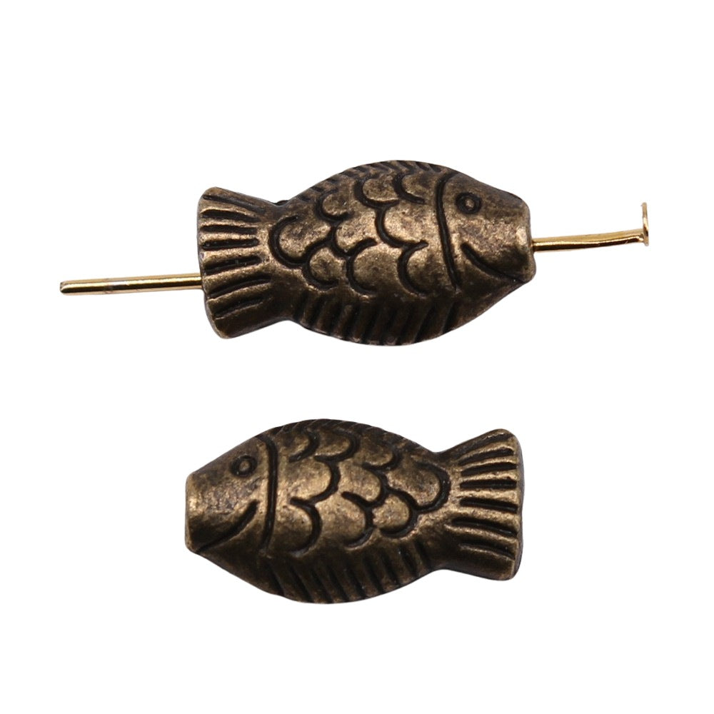 9x17mm 2.5g Zinc Alloy Fish Loose Metal Beads for DIY Bracelet Necklace Jewelry Making