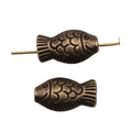 Textured Fish Beads in Three Antique Metal Finishes view 5
