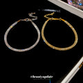 Crystal Mesh Tube Bracelet Gold Silver Two Finishes view 2