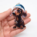 Christmas Dachshund Printed Acrylic Ball Chain Hanging Charms view 7
