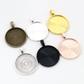 Sunray Texture Round Pendant Bezel Blank for Cabochon Craft view 1
