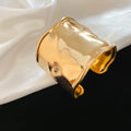 Wide Open Metal Wave Cuff Bracelets Gold Silver 4 Styles view 7