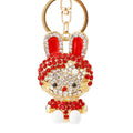 Jeweled Cute Rabbit Keychains in Four Colors with Matching Braided Loops view 5
