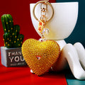 Jeweled Fortune Heart Keychains in Sixteen Solid and Striped Color Options view 4