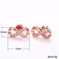 Infinity Symbol Stud Earrings Gold Silver Rose Gold view 4