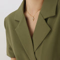 Gold Tone Faux Pearl Cross Pendant Necklace Cable Chain view 4