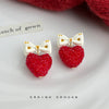 Red Pave Heart Bow