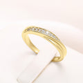 Twist Band Clear Channel Stone Ring Gold Rose Silver view 6