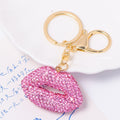 Rhinestone Lips Keychain Braided Cord Options Multi Colors view 7