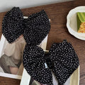 Black White Polka Dot Sheer Oversized Bow Hair Claw Clip view 4