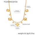 Heart Necklace and Letter Charm Collection in Gold and Silver Tone view 10