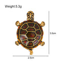 Black Gold Tone Sea Turtle Enamel Two Designs Metal Brooch Pin view 2