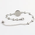 Stainless Steel Heart Bezel Bracelets With Accent Chain view 3